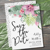 Floral Tropical Beach Wedding Save The Date