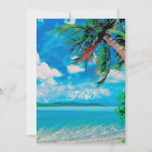 Floral Tropical Beach Zomer Huwelijk Kaart (Achterkant)