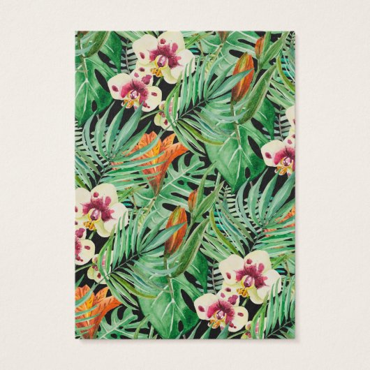 Floral Tropical Foliage verlaat een aangepaste dra Visitekaartje (Achterkant)