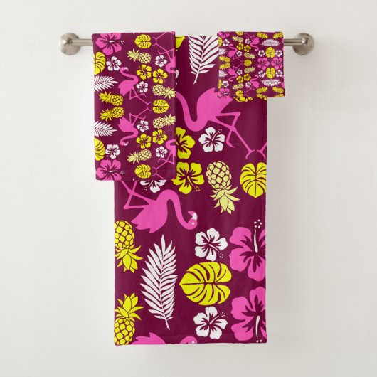 Floral Tropical Fruit Patterned Bad Handdoek (Insitu)