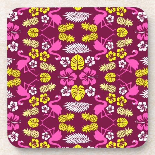 Floral Tropical Fruit Patterned Bier Onderzetter (Voorkant)