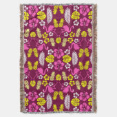 Floral Tropical Fruit Patterned Deken (Voorkant Verticaal)