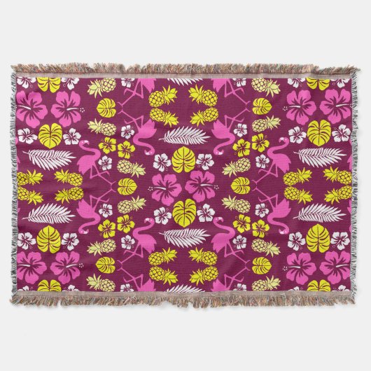 Floral Tropical Fruit Patterned Deken (Voorkant)