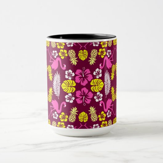 Floral Tropical Fruit Patterned Mok (Midden)