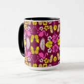 Floral Tropical Fruit Patterned Mok (Voorkant links)