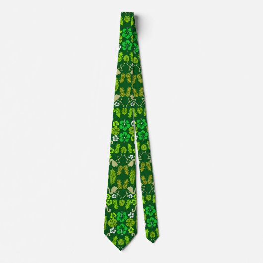 Floral Tropical Fruit Patterned Stropdas (Voorkant)