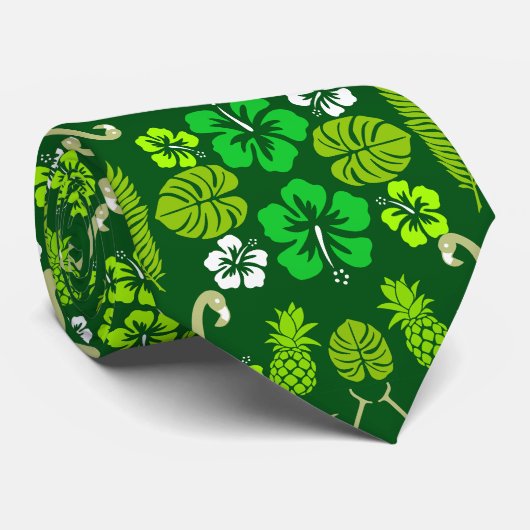 Floral Tropical Fruit Patterned Stropdas (Opgerold)