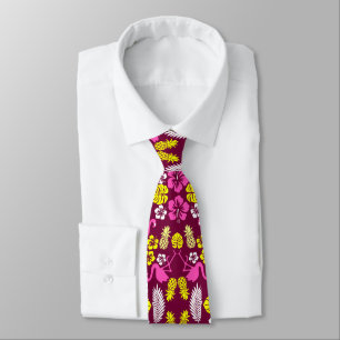 Floral Tropical Fruit Patterned Stropdas