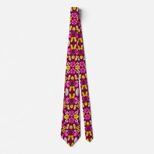Floral Tropical Fruit Patterned Stropdas (Voorkant)