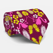 Floral Tropical Fruit Patterned Stropdas (Opgerold)