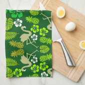 Floral Tropical Fruit Patterned Theedoek (Quarter Fold)