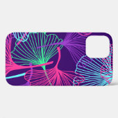 Floral Tropical Gingko Leaves background in neon c Case-Mate iPhone Case (Achterkant (horizontaal))