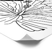 Floral Tropical Hibiscus en Butterflies Coloring Poster (Hoek)