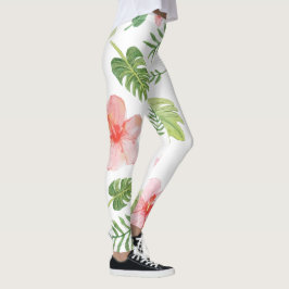 Floral Tropical Hibiscus Leggings