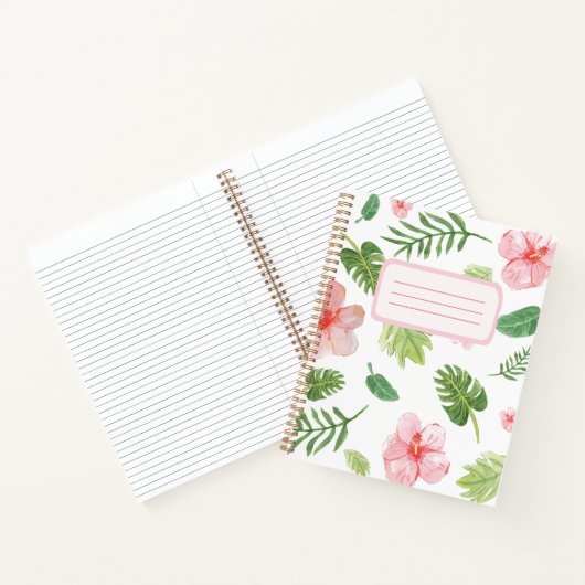 Floral Tropical Hibiscus Notitieboek (Binnen)