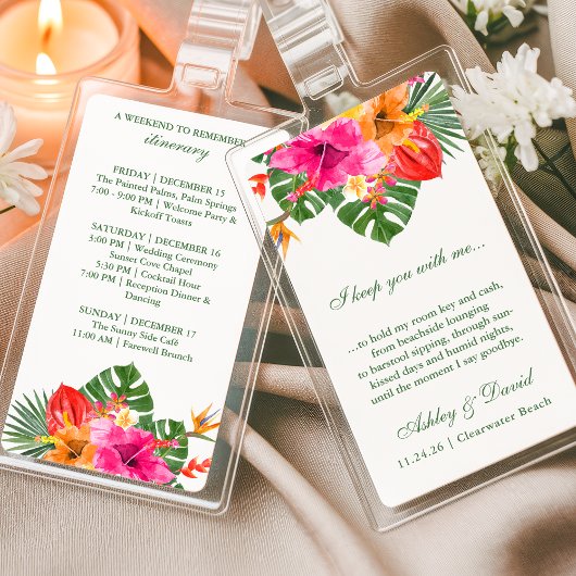 Floral Tropical Hibiscus reisroute invoegen Visitekaartje