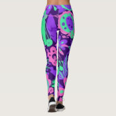 Floral Tropical Neon Colors Bright Leggings (Achterkant)