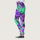 Floral Tropical Neon Colors Bright Leggings (Links)