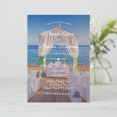Floral Tropical Ocean Beach Summer Weduwen Kaart (Staand voorkant)