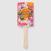 Floral Tropical Orange Slice Hand Fan Set Handwaaier (Achterkant)