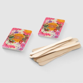 Floral Tropical Orange Slice Hand Fan Set Handwaaier