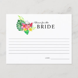 Floral Tropical Paradise Advice for the Bride Card Briefkaart