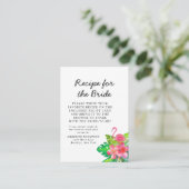 Floral Tropical Paradise Bridal Recipe Request Informatiekaartje (Staand voorkant)
