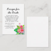Floral Tropical Paradise Bridal Recipe Request Informatiekaartje (Voorkant / Achterkant)