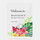 Floral Tropical Paradise Bridal Shower Acryl Bord (Voorkant)