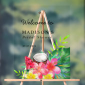 Floral Tropical Paradise Bridal Shower Acryl Bord (Neutraal)
