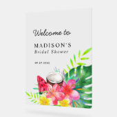 Floral Tropical Paradise Bridal Shower Acryl Bord (Hoek)
