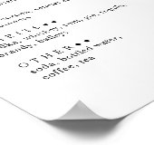 Floral Tropical Paradise Flamingo Drinks Menu Poster (Hoek)