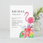 Floral Tropical Paradise Flamingo Vrijgezellenfees Kaart (Staand voorkant)