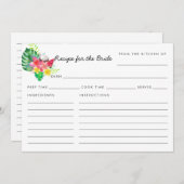 Floral Tropical Paradise Recipe for the Bride Card (Voorkant / Achterkant)