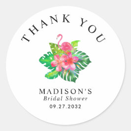 Floral Tropical Paradise Vrijgezellenfeest Dank u Ronde Sticker