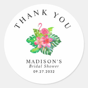 Floral Tropical Paradise Vrijgezellenfeest Dank u Ronde Sticker