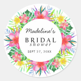 Floral Tropical Paradise Vrijgezellenfeest Ronde Sticker