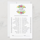 Floral Tropical Paradise Would She Rather Game (Voorkant)