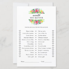 Floral Tropical Paradise Would She Rather Game