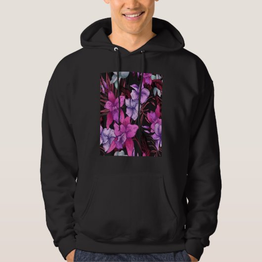 Floral Tropical Seamless Pattern Hoodie (Voorkant)