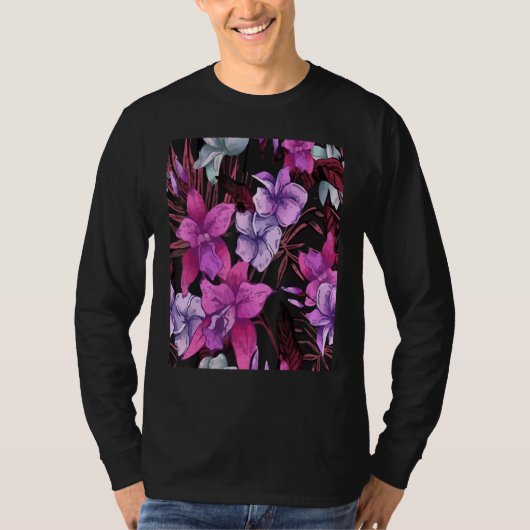 Floral Tropical Seamless Pattern T-shirt (Voorkant)