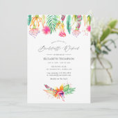 Floral Tropical Summer Bachelorette Weekend Kaart (Staand voorkant)