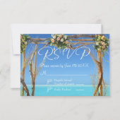 Floral Tropical Summer Beach Wedding RSVP Card Kaart (Voorkant)