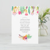 Floral Tropical Summer Celebration of Life Photo Kaart (Staand voorkant)