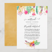 Floral Tropical Summer Online Virtual Wedding Kaart (Voorkant / Achterkant)