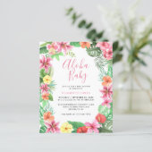 Floral Tropical Summer Pink Aloha Baby shower (Staand voorkant)