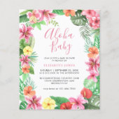 Floral Tropical Summer Pink Aloha Baby shower (Voorkant)