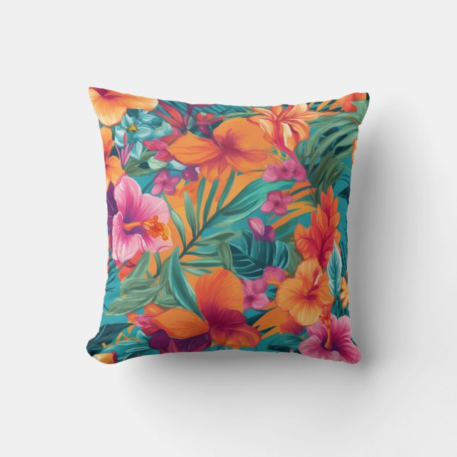 Floral Tropical Vibrant Beauty Interior  Kussen (Voorkant)
