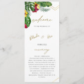 Floral Tropical Wedding Flat Program Programmakaart (Voorkant)