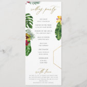 Floral Tropical Wedding Flat Program Programmakaart (Achterkant)